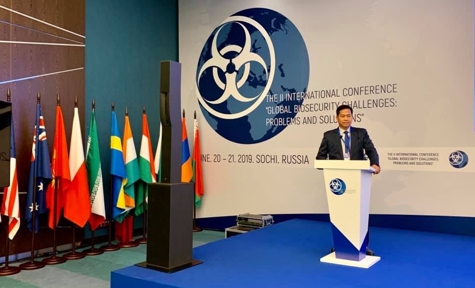 His Excellency General PHORN Nara,PhD, Secretary General of the National Authority of Chemical Nuclear Biological and Radiological Weapons attended The II International Conference <Global Biosecurity Challenges: Problems and Solutions>  that was held at  Sochi, Russian Federation from 20-21 June 2019